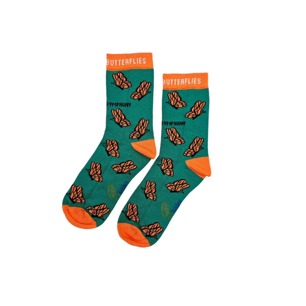Organic Cotton Kids Socks with Butterfly Design