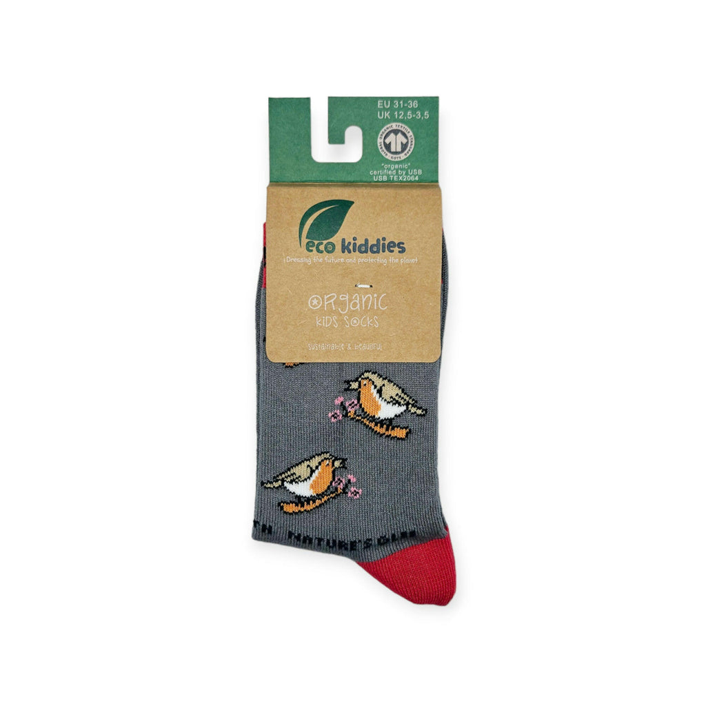 Chirpy Robin Organic Cotton Kids Socks