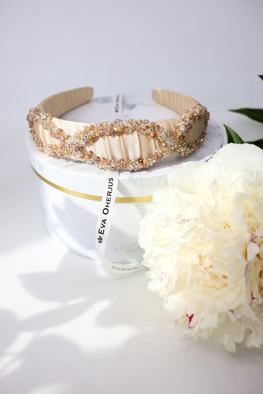 Mulberry Silk Headband – Hand-Beaded Elegance & Luxury by Eva Oherjus at www.brixbailey.com