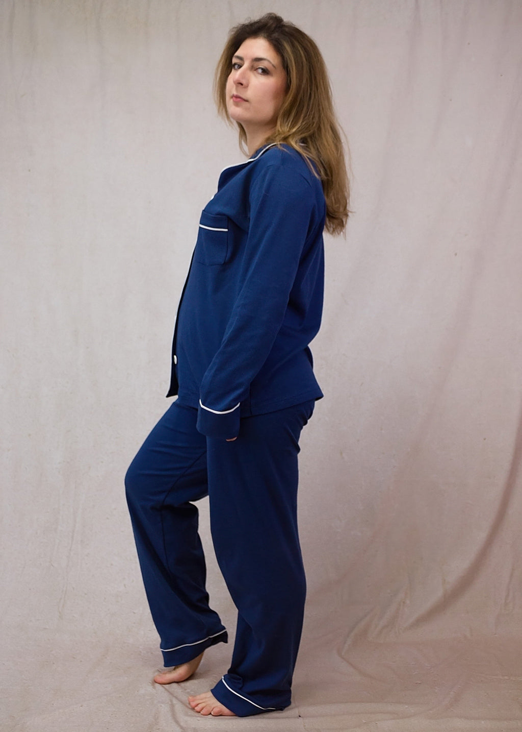 Blue Long Sleeve Pyjama Set