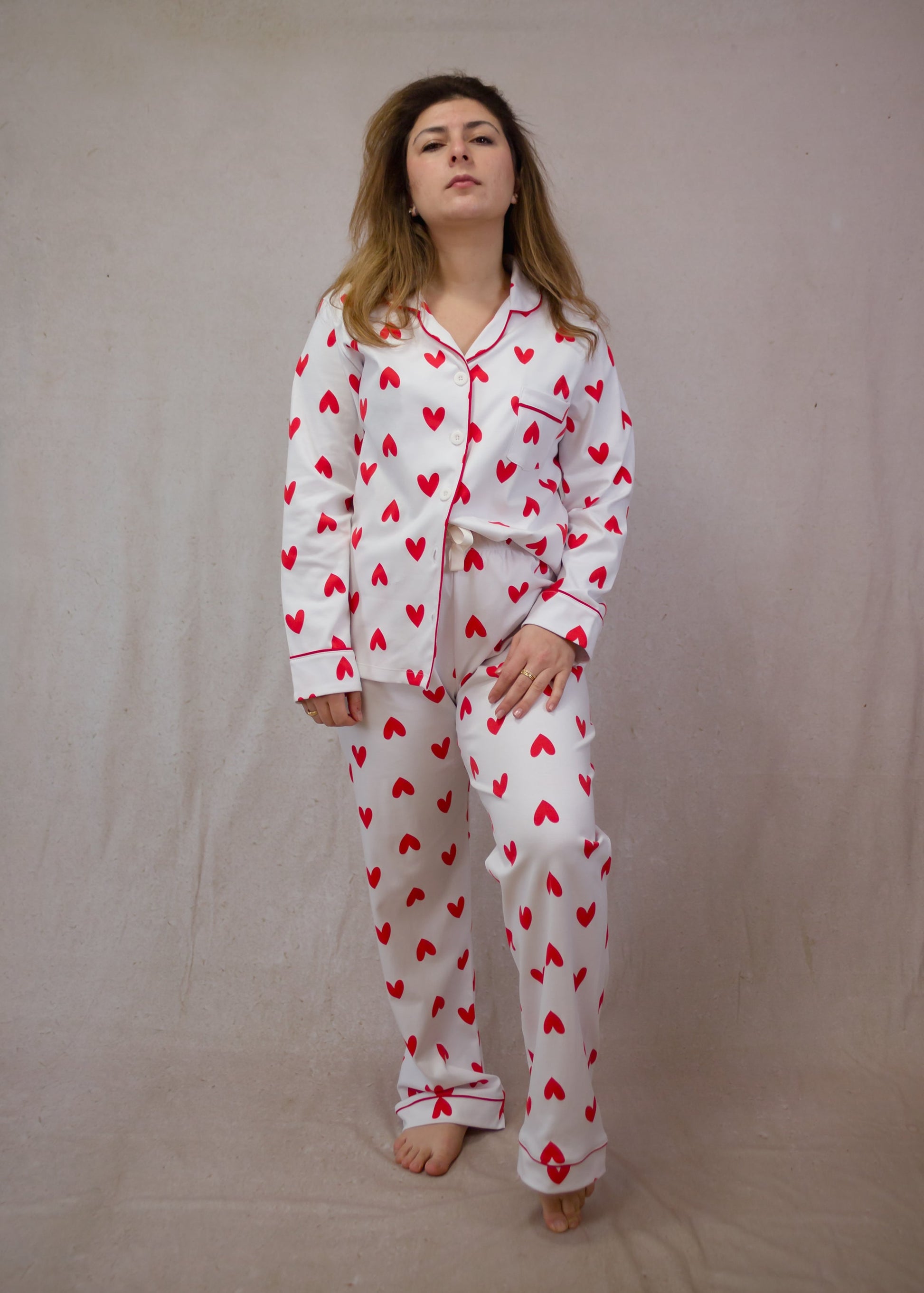 Hearts Long Sleeve Pyjama Set