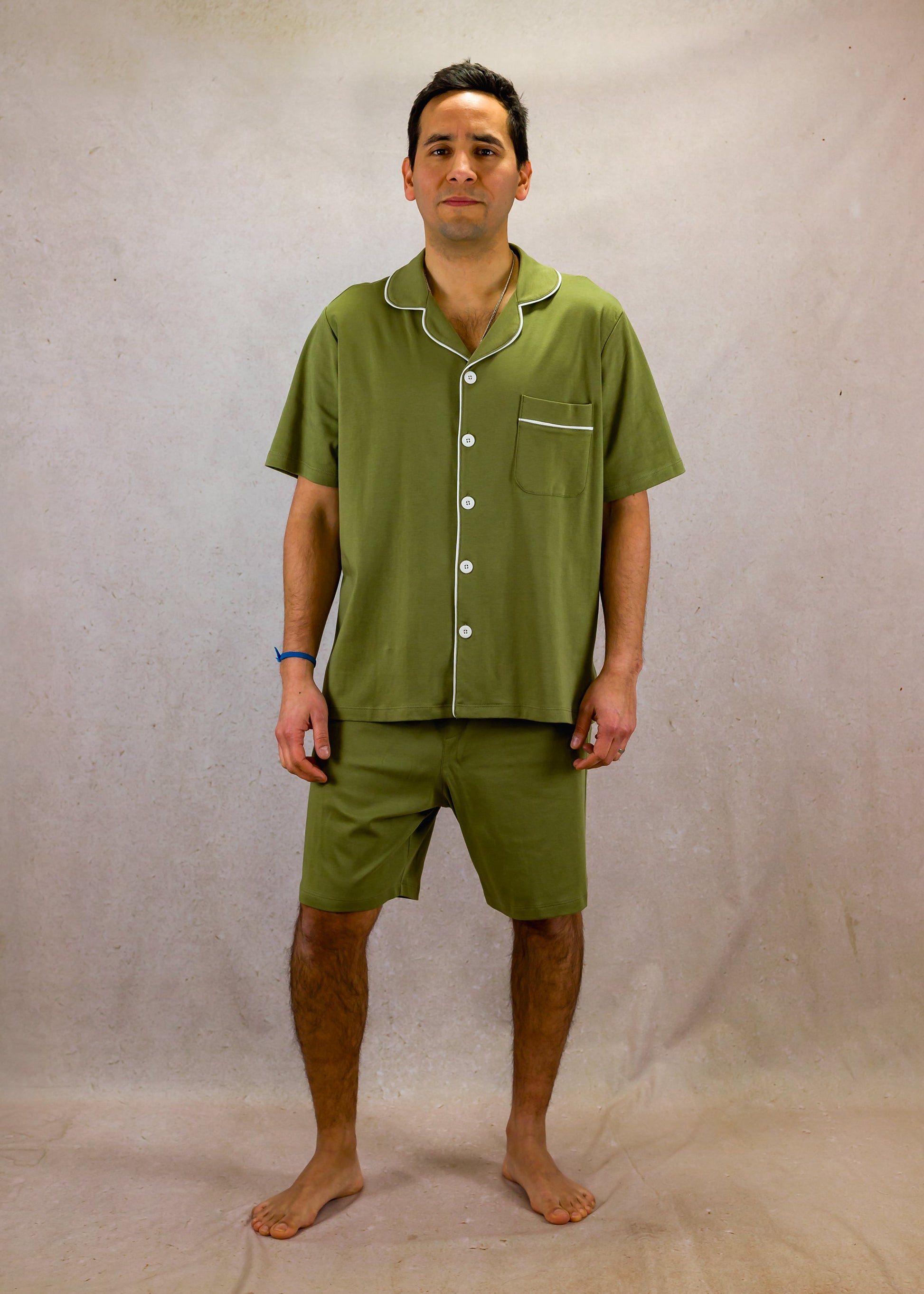 Olive Green Short Sleeve Pyjama Set