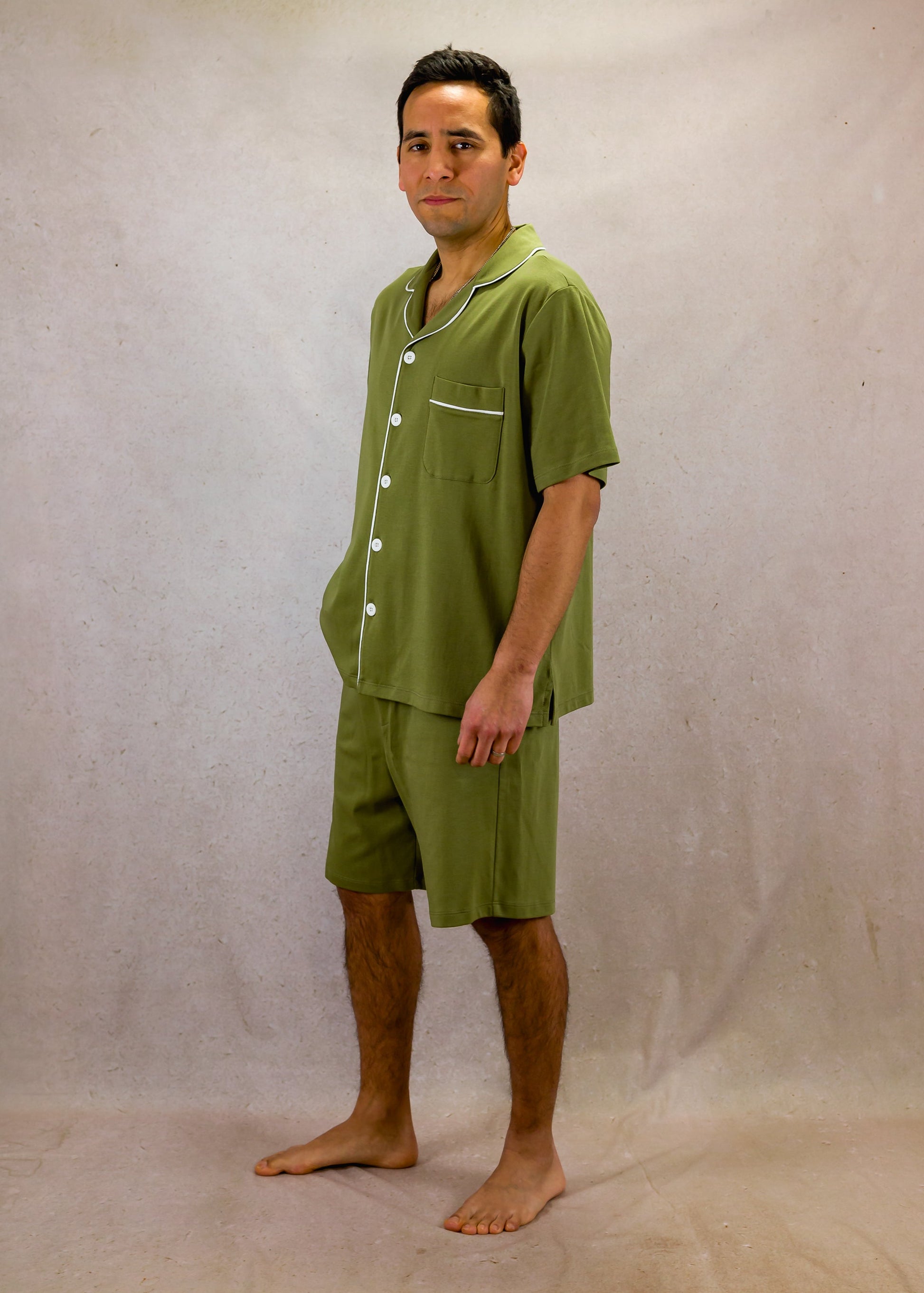 Olive Green Short Sleeve Pyjama Set