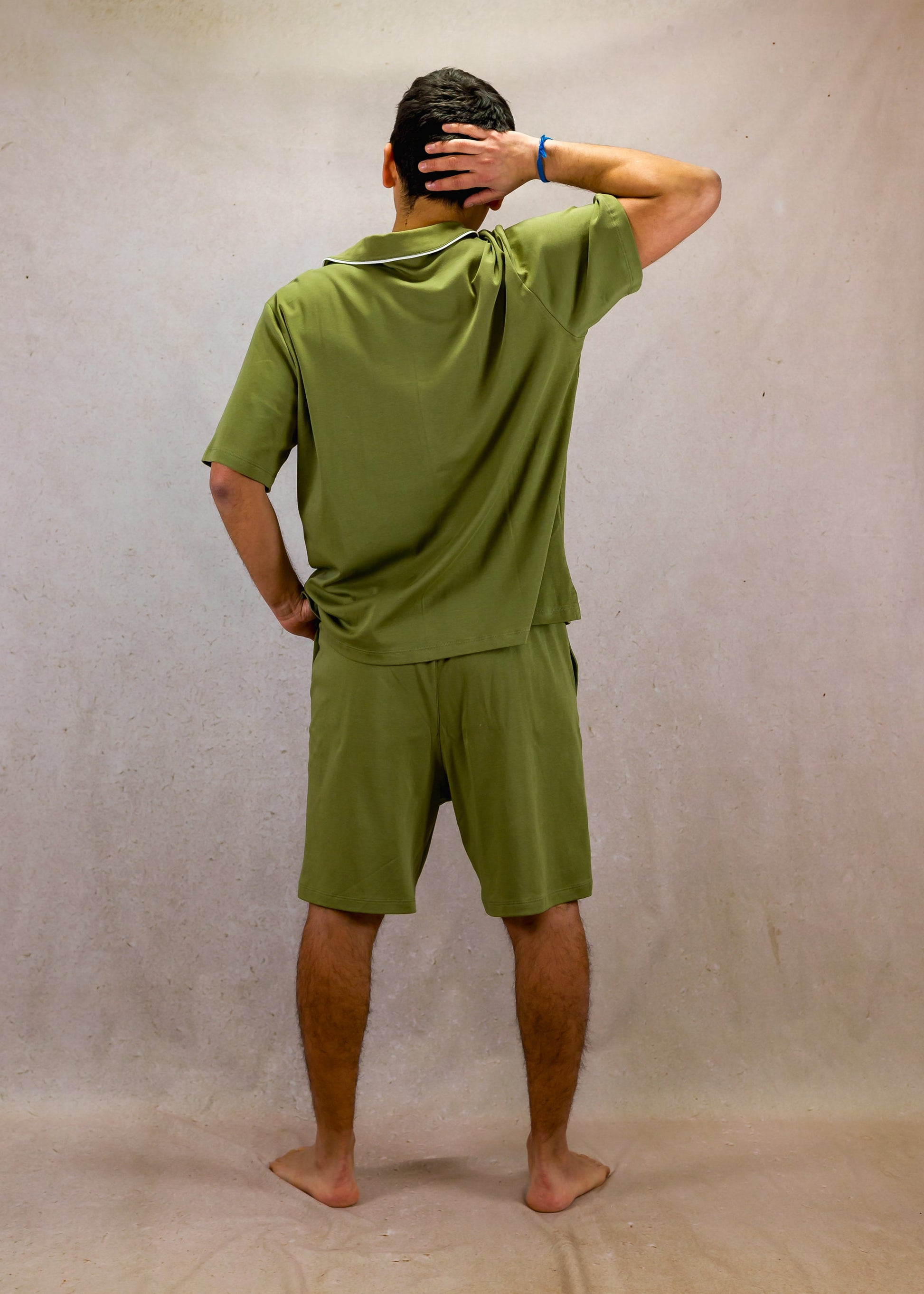Olive Green Short Sleeve Pyjama Set