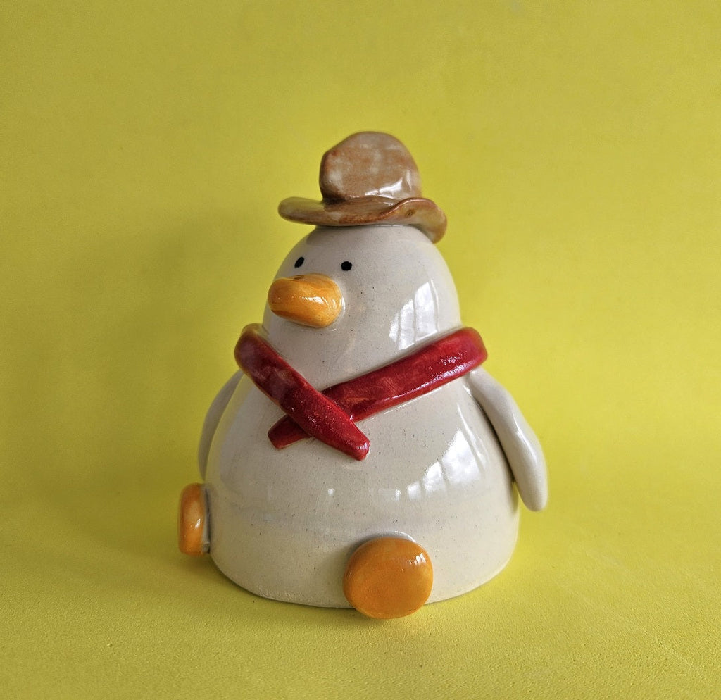 Cowgirl Duck Ceramic Ornament