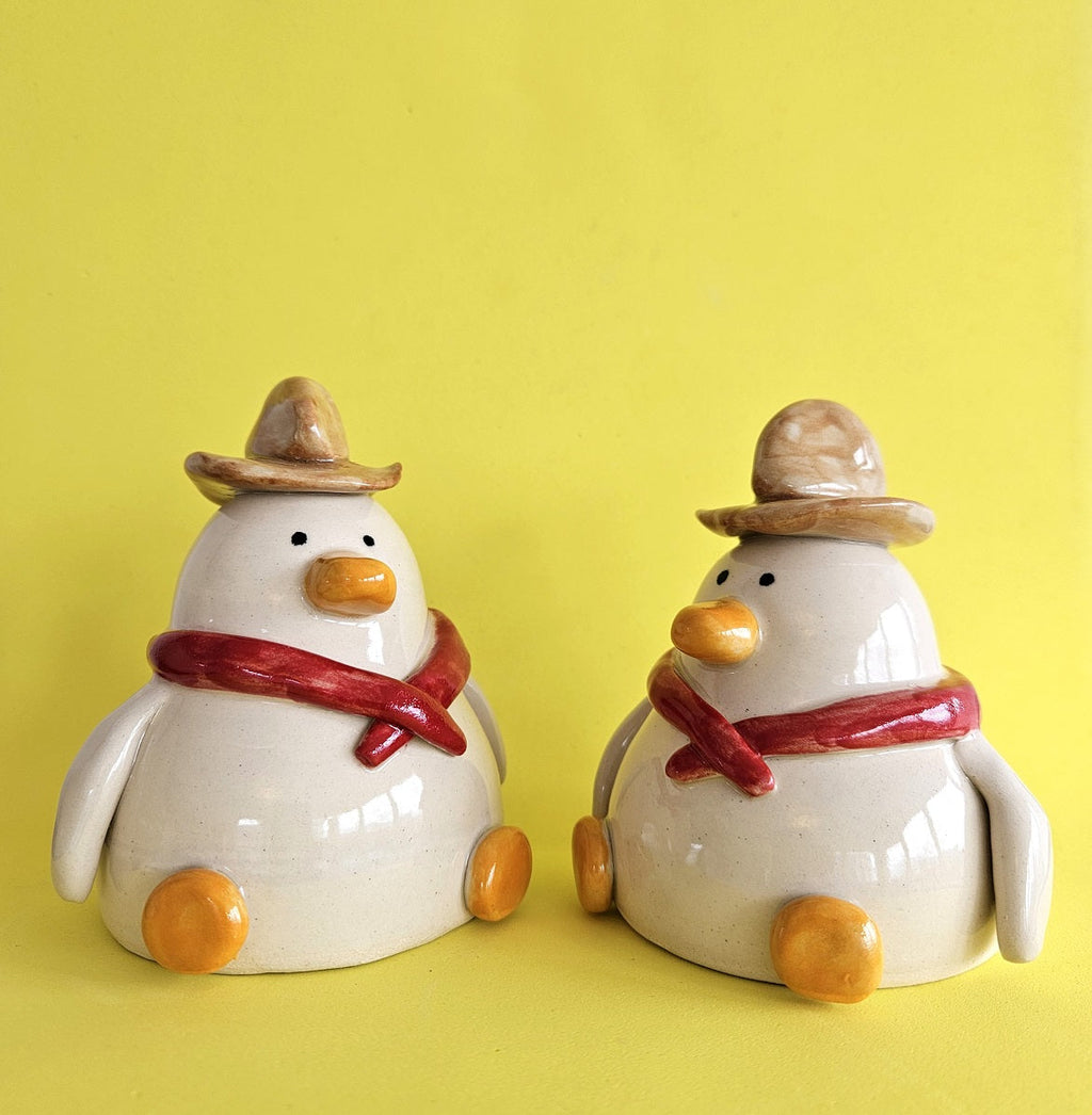 Cowgirl Duck Ceramic Ornament