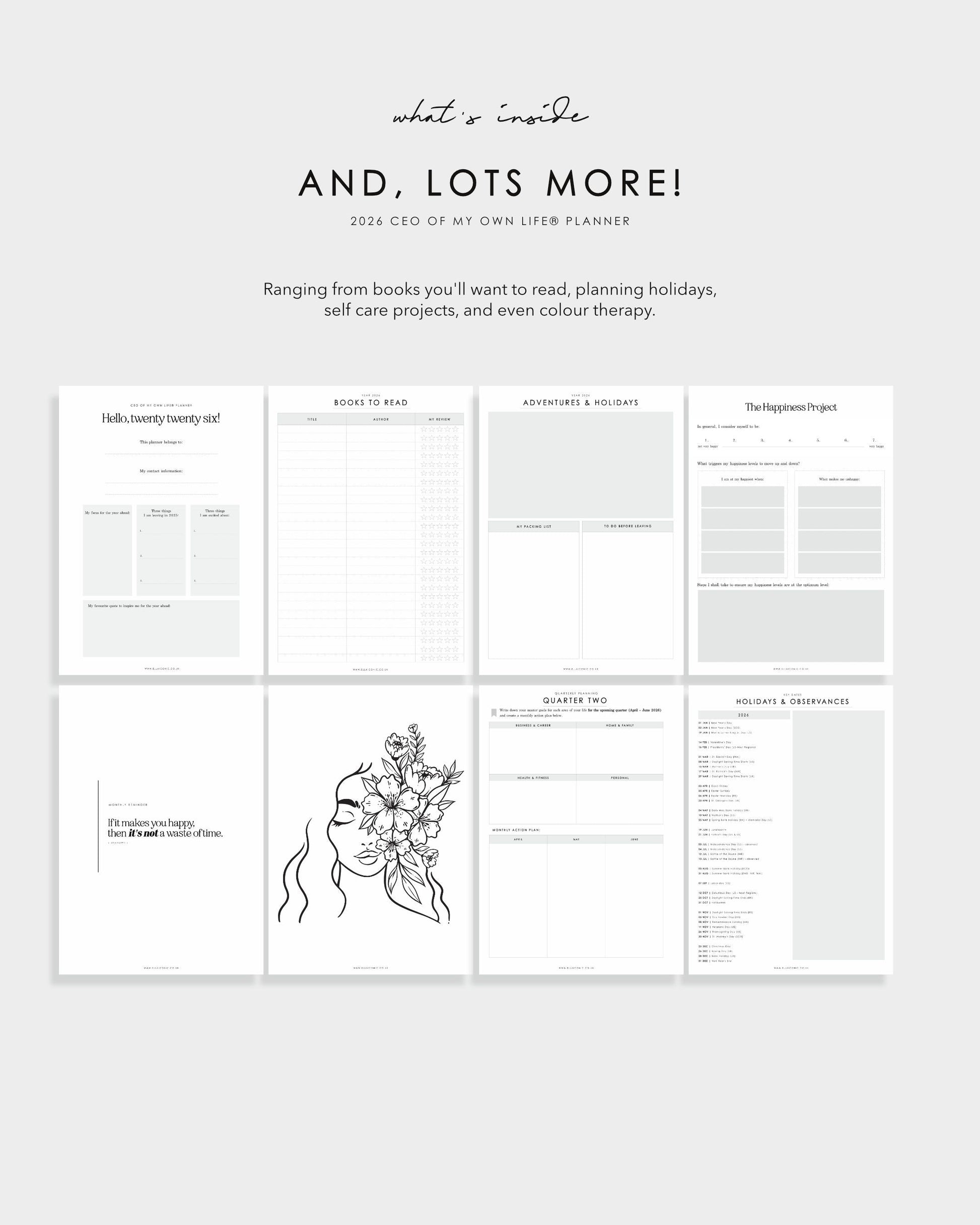 2026 Weekly Life Planner Rouge