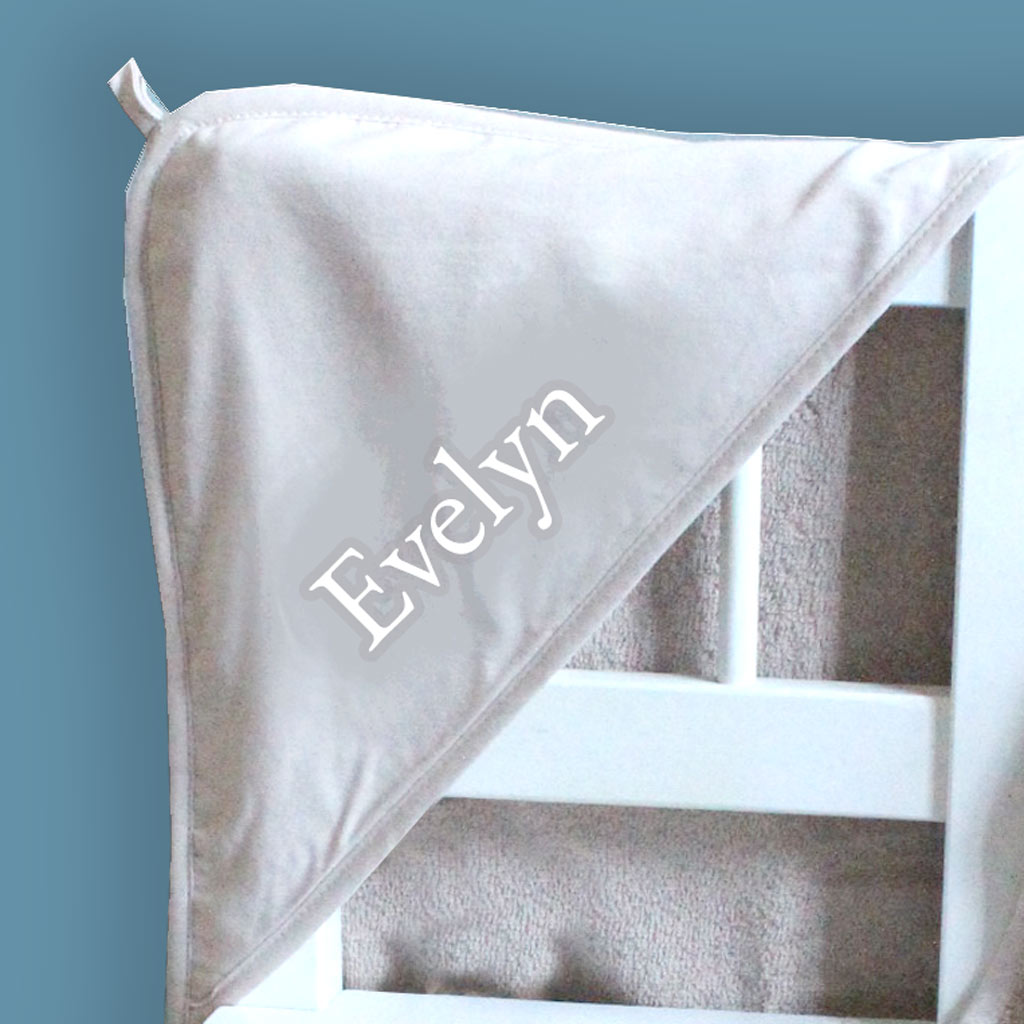 Personalised Beige Hooded Baby Towel