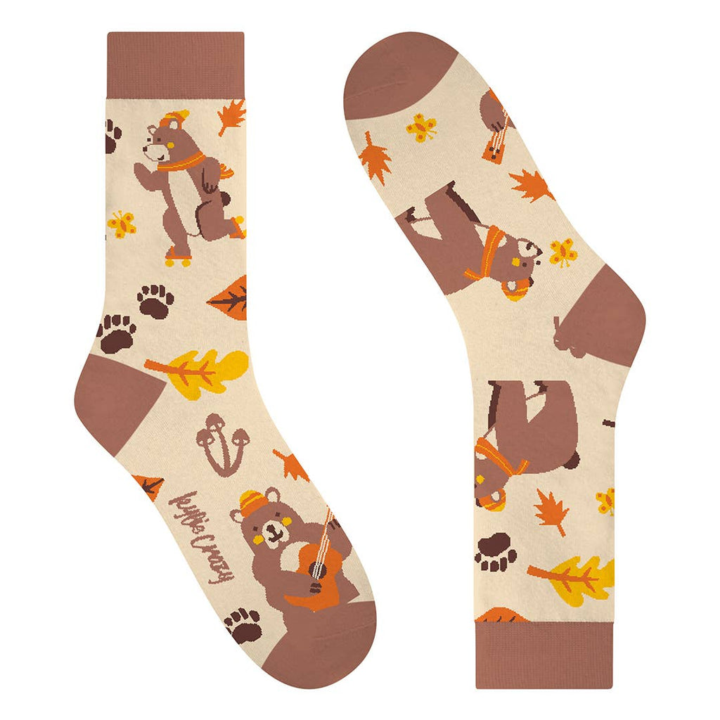 Bear With Me Autumn Forest Socks