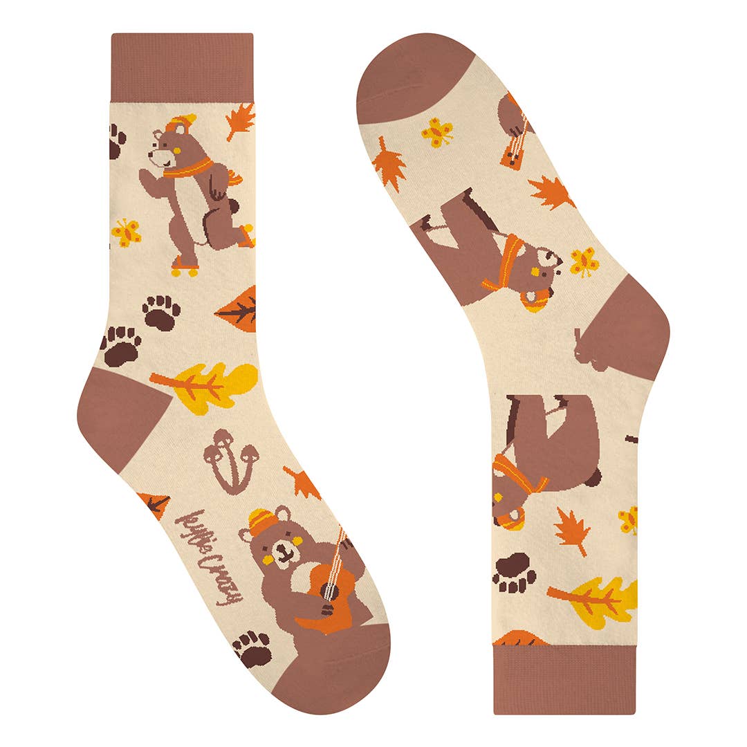 Bear With Me Autumn Forest Socks
