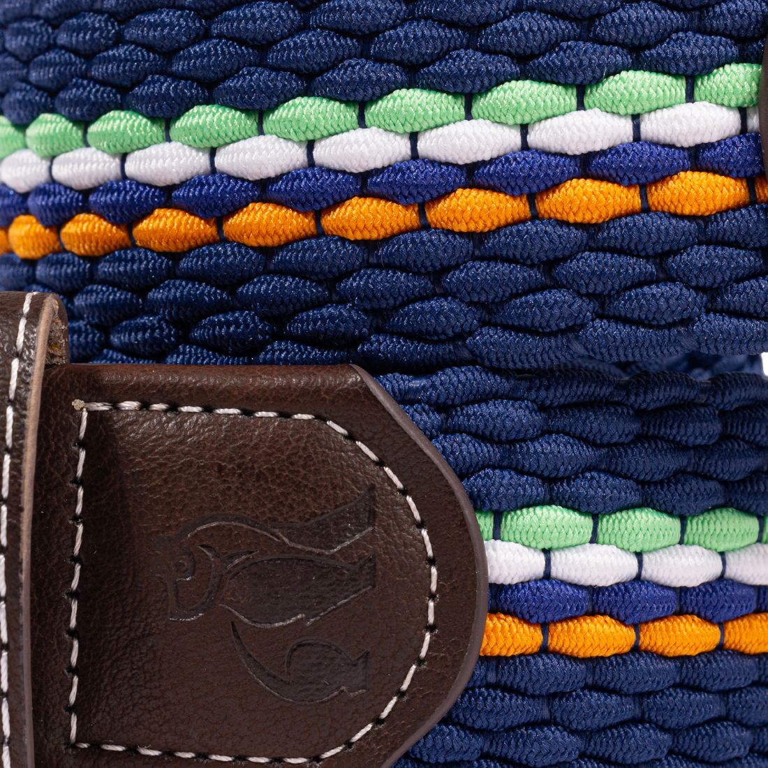 Woven Belt - Orange / Green Fine Stripe