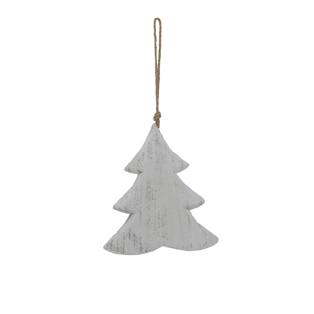 bold whitewashed wooden tree with sculpted branches casting sharp shadows