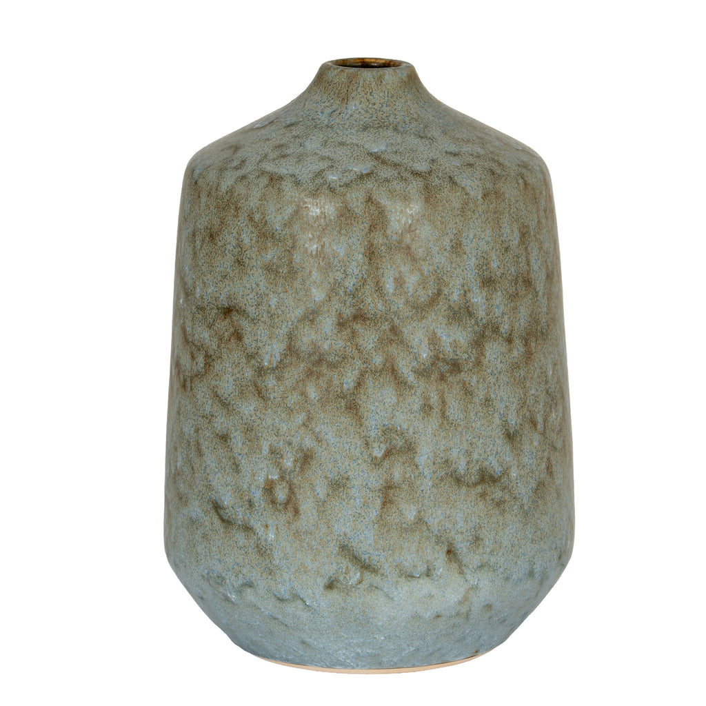 bold grey ceramic vase with a dramatic silhouette and a soft matte texture