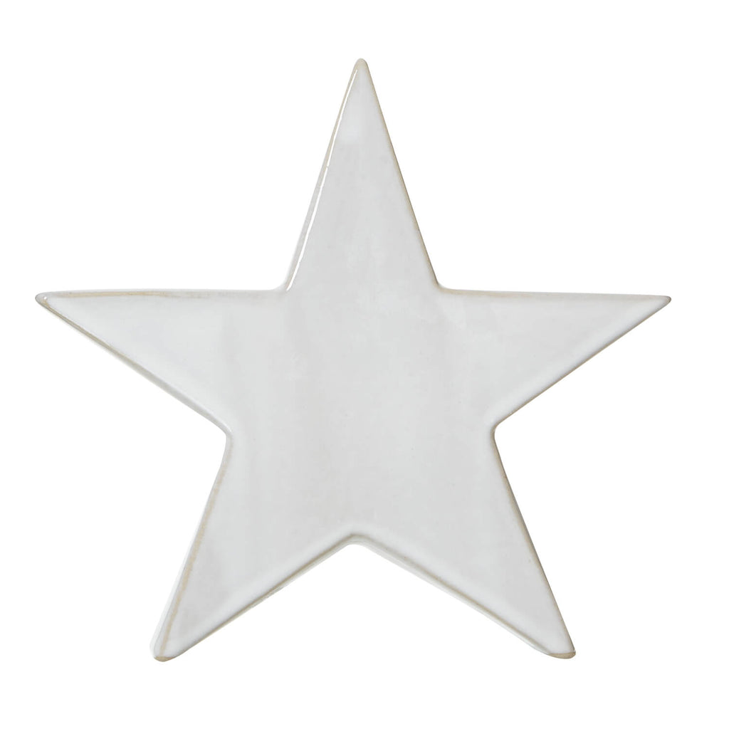 Minimalist white ceramic star dÃ©cor, modern sculptural accent for shelves or mantels, 19cm high by sostter at brixbailey.com