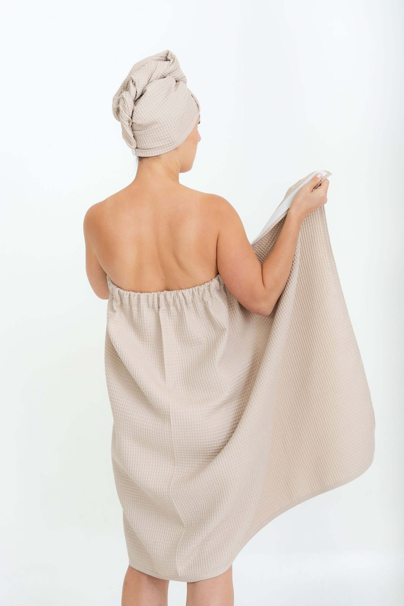 Cotton Waffle Sauna Wrap With Velcro