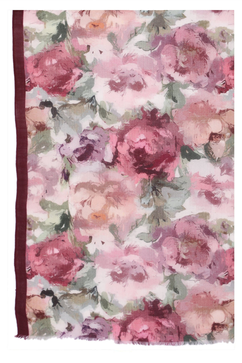 Romantic Bloom Wool Scarf in Multi Colour