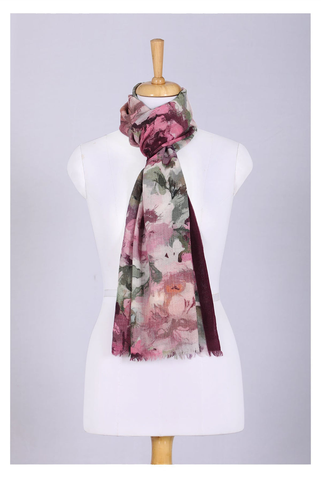 Romantic Bloom Wool Scarf in Multi Colour