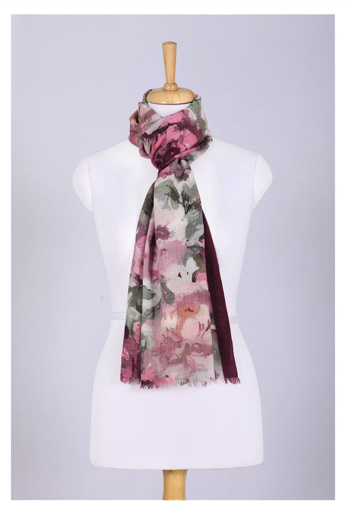 Romantic Bloom Wool Scarf in Multi Colour