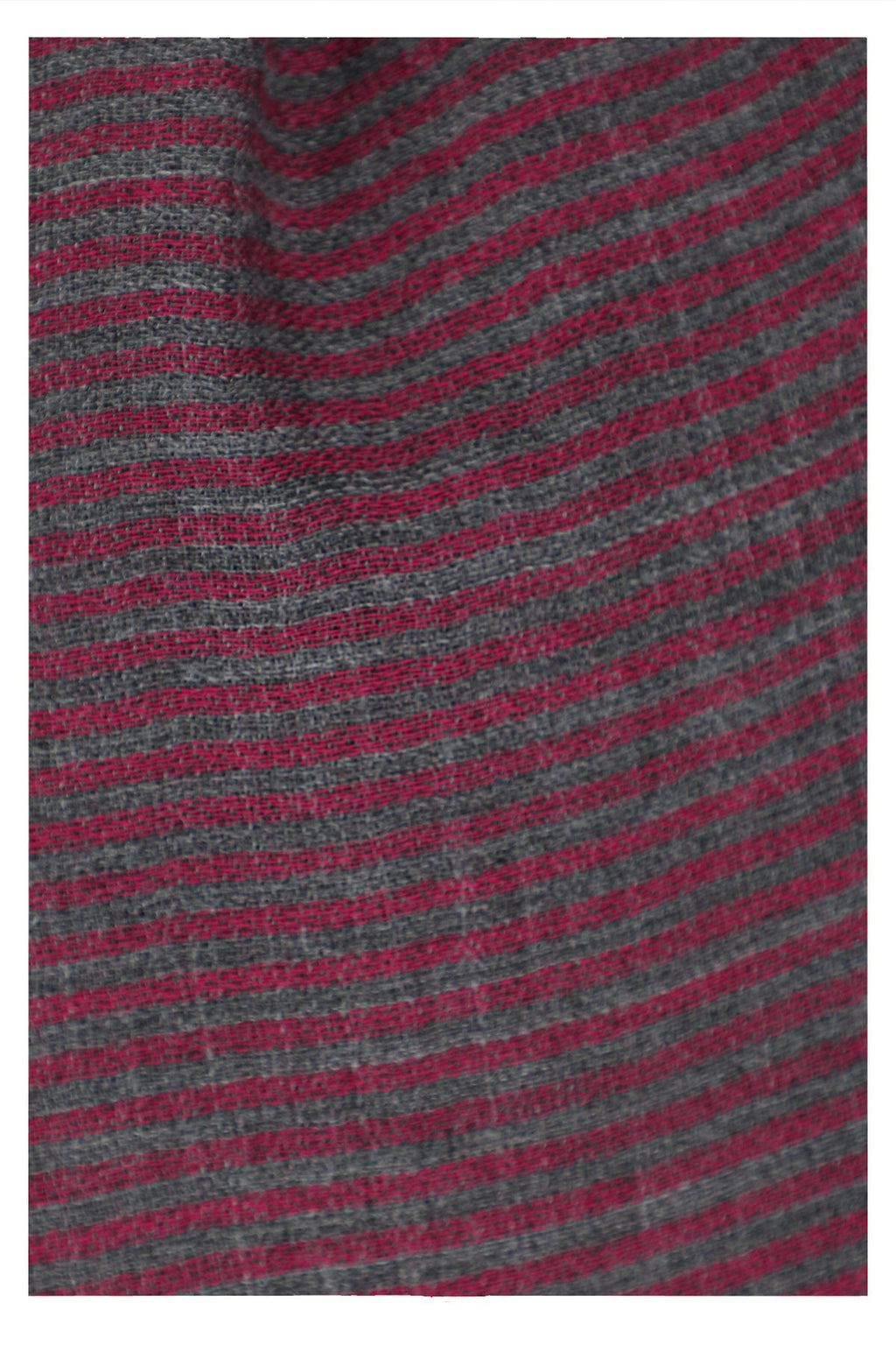 Twilight Stripes Wool Scarf in Grey and Maroon