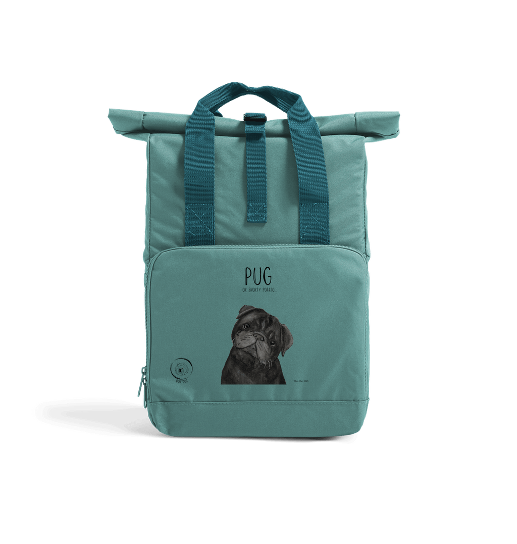 Pug or Snorty Potato Ethical Backpack for Pug Lovers Black