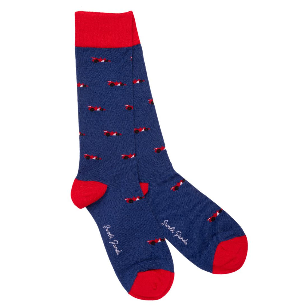Racing Car Sock Box 4 Pairs Bamboo Socks for Men