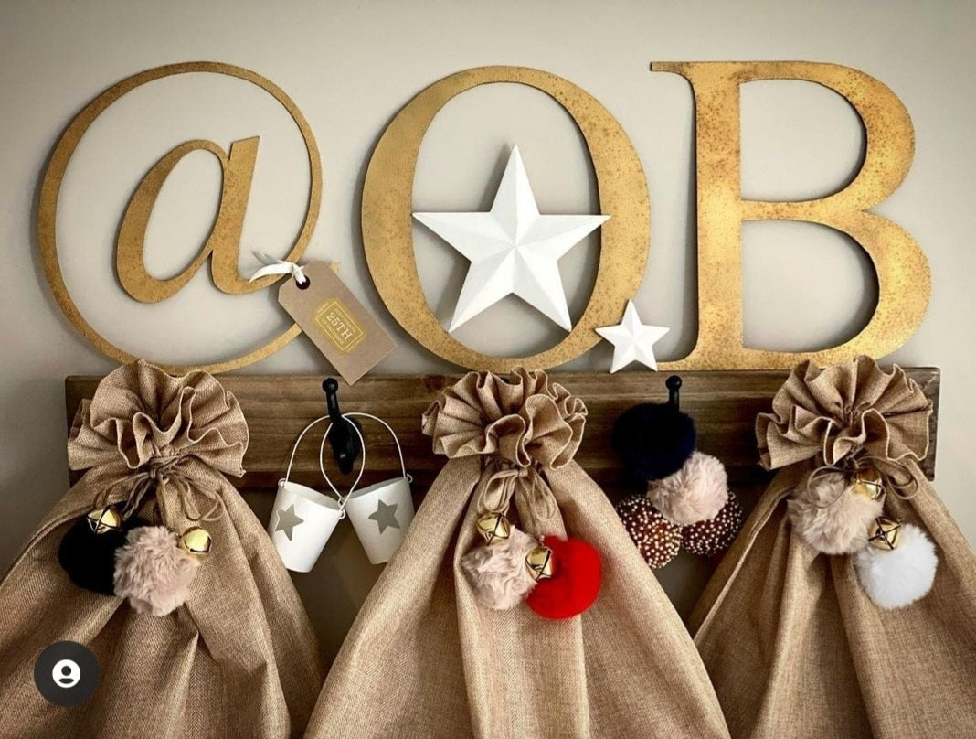 Distressed Gold Metal Letters A-Z 0-9 in 5 inch or 12 inch