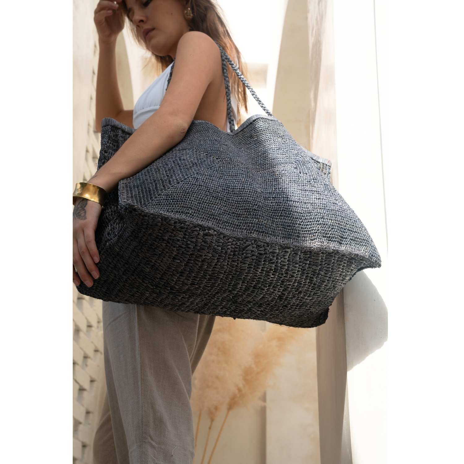 XXL Raffia Beach Tote Bag Handmade in Madagascar
