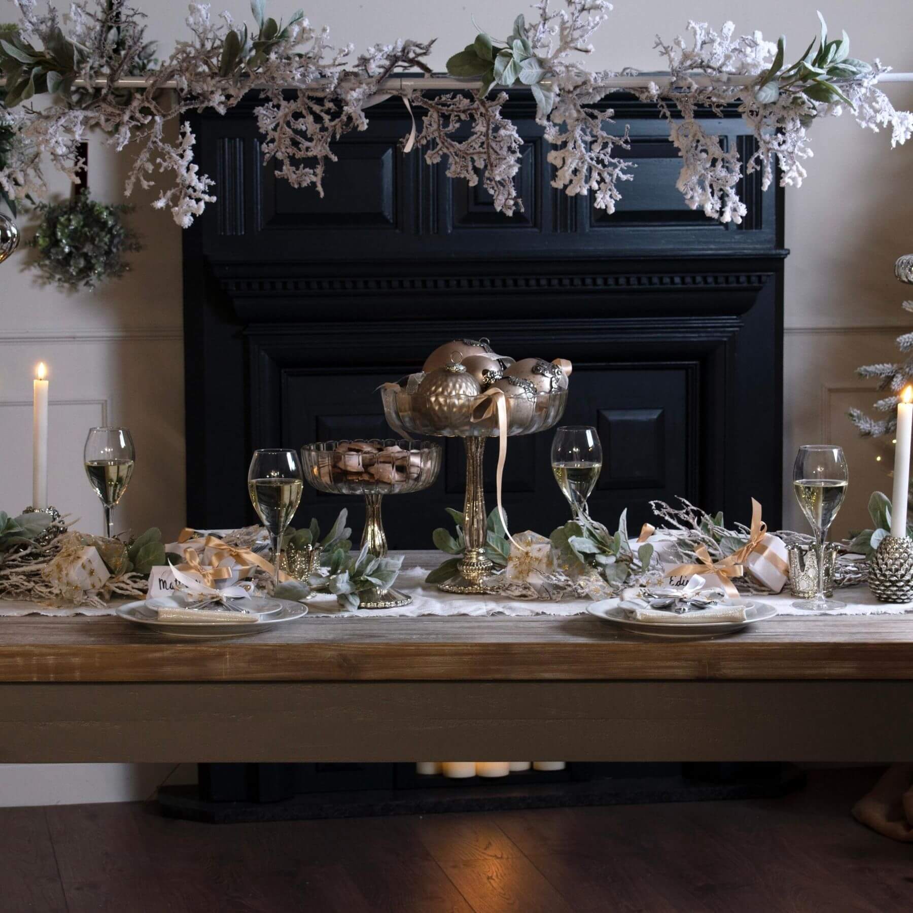 Realistic snow-dusted frosted garland for winter dÃ©cor, 150cm, with lifelike foliage and naturalistic texture  by sostter at brixbailey.com