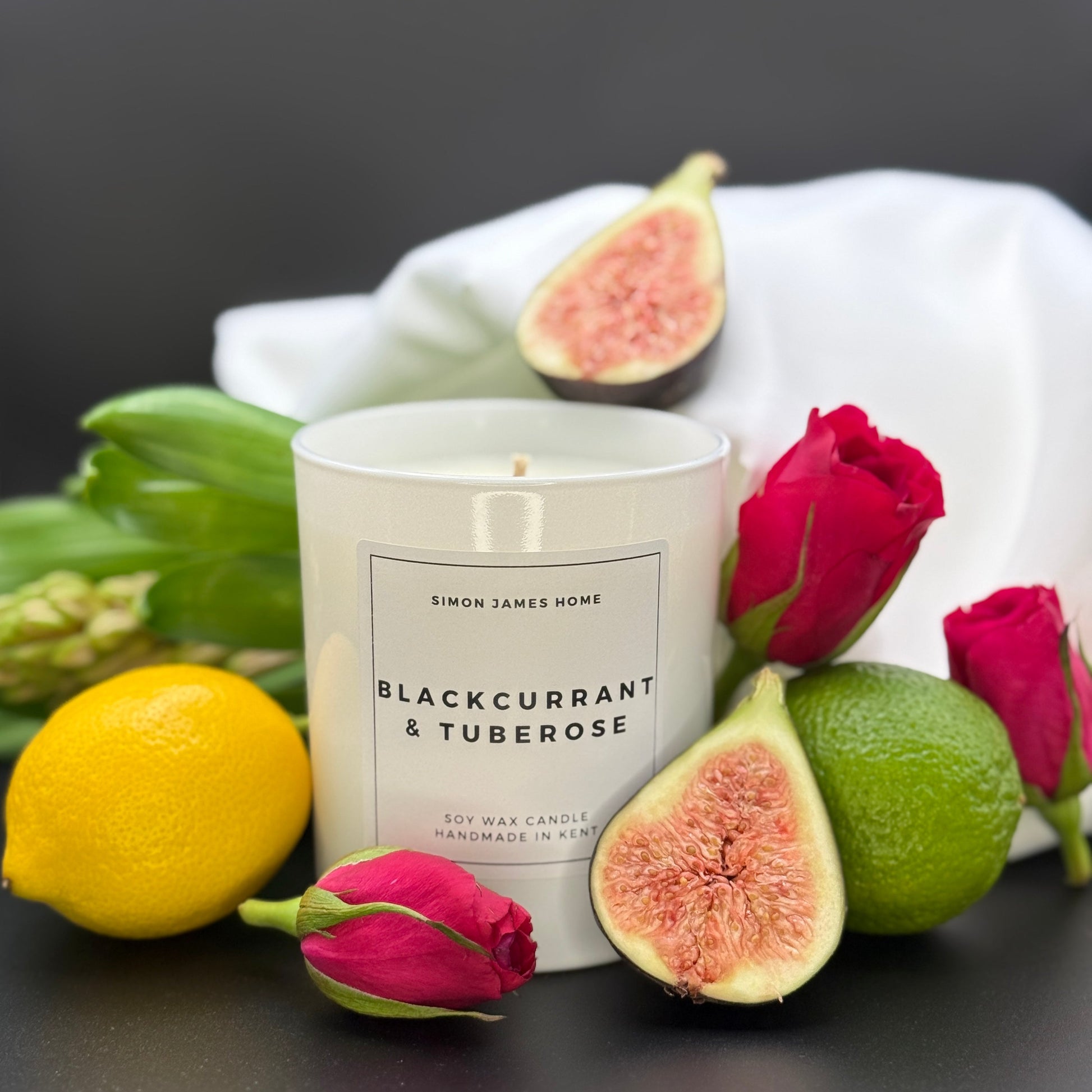 Blackcurrant and Tuberose Handmade Soy Wax Candle