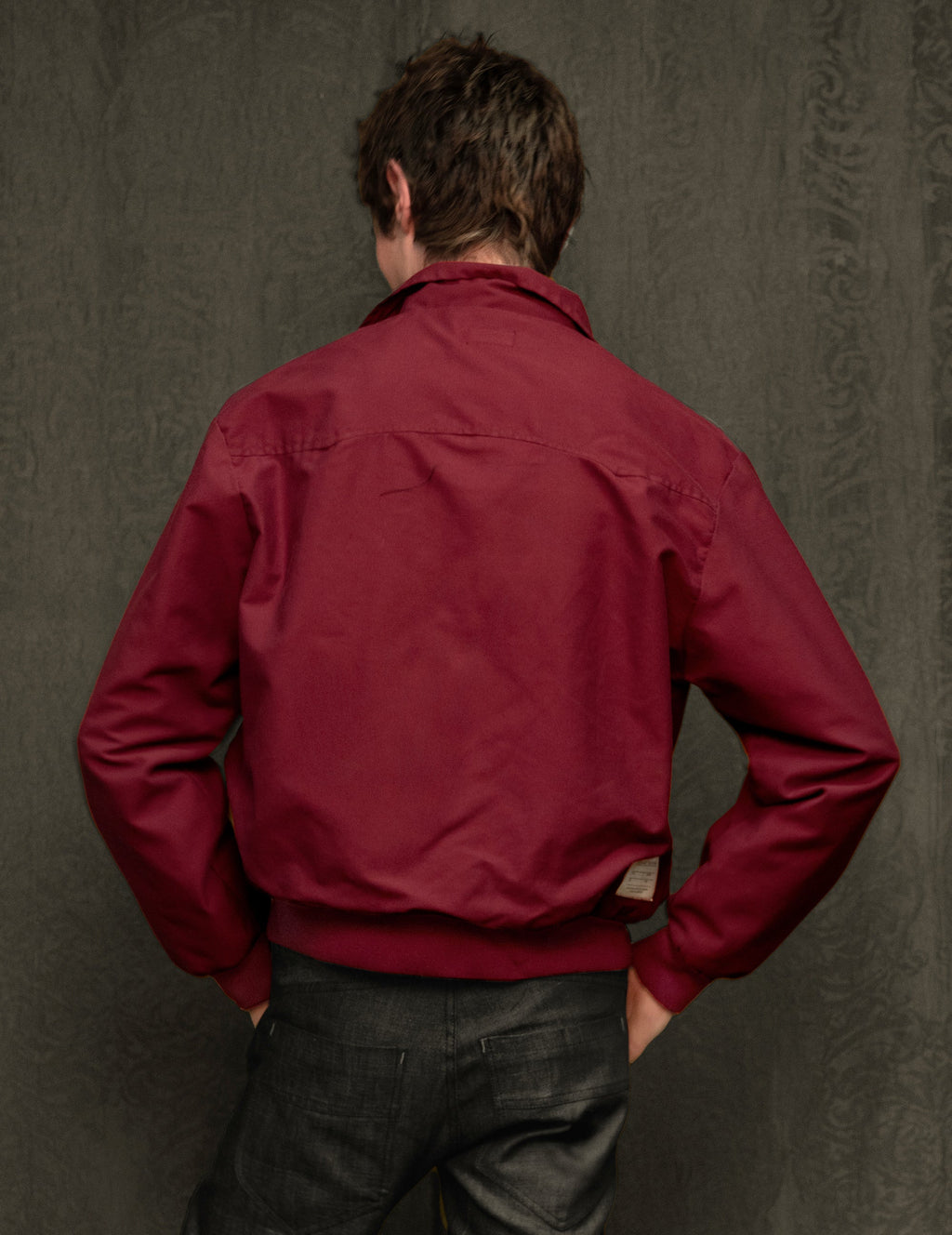 Classic Burgundy Harrington Jacket