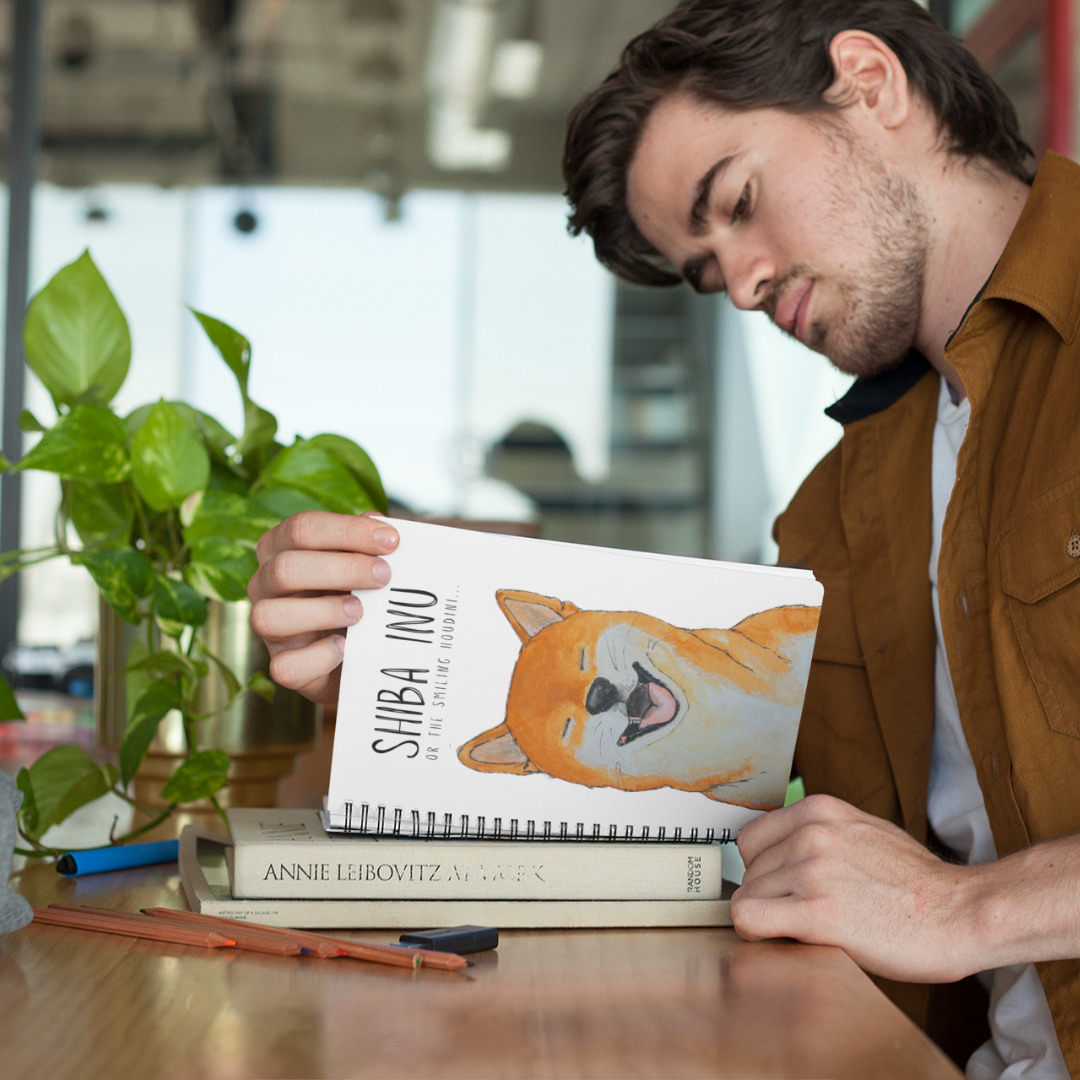 Plotting My Escape Shiba Inu Fabric Notebook