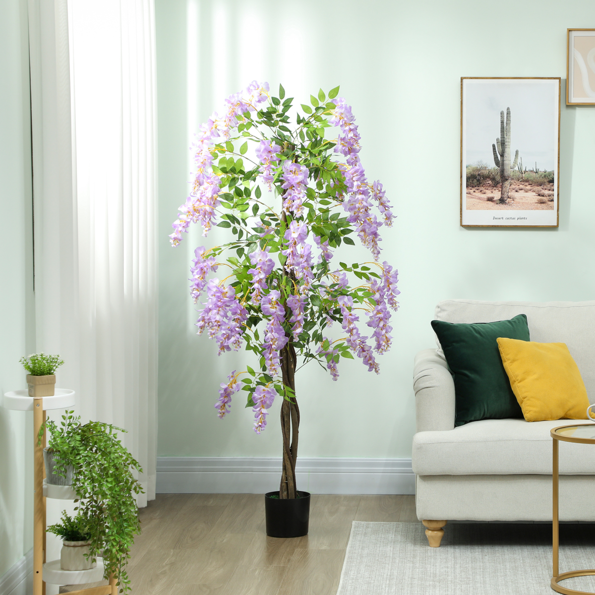 Artificial Wisteria Flower Plant 180cm Purple with 756 Leaves