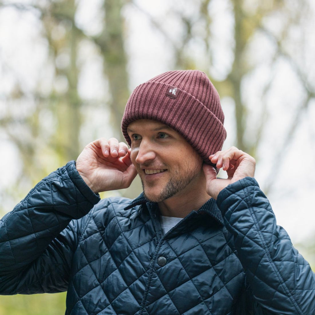 Organic Cotton Beanie in Burgundy