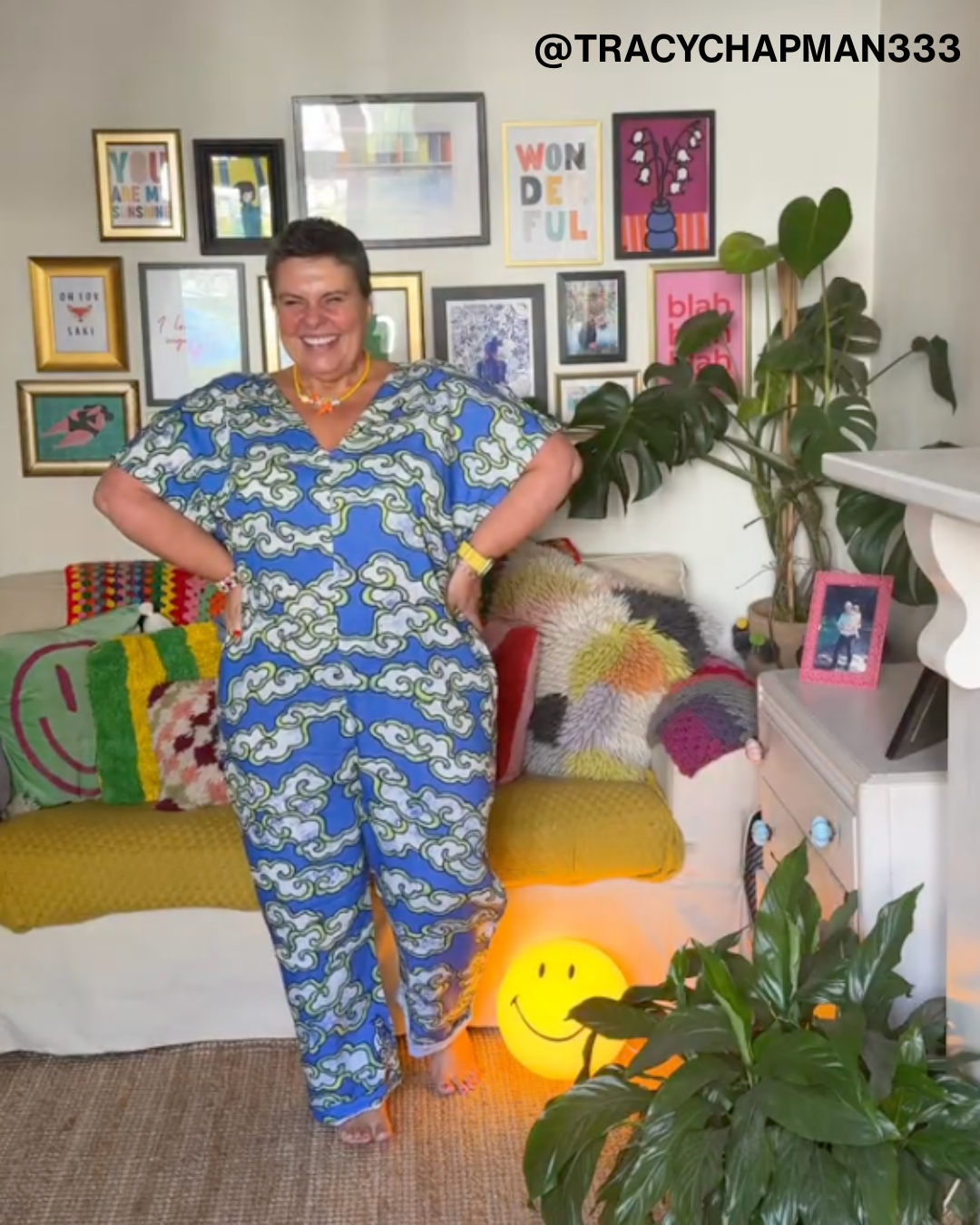 Blue Clouds Loose Fit Jumpsuit in Linen and EcoVera