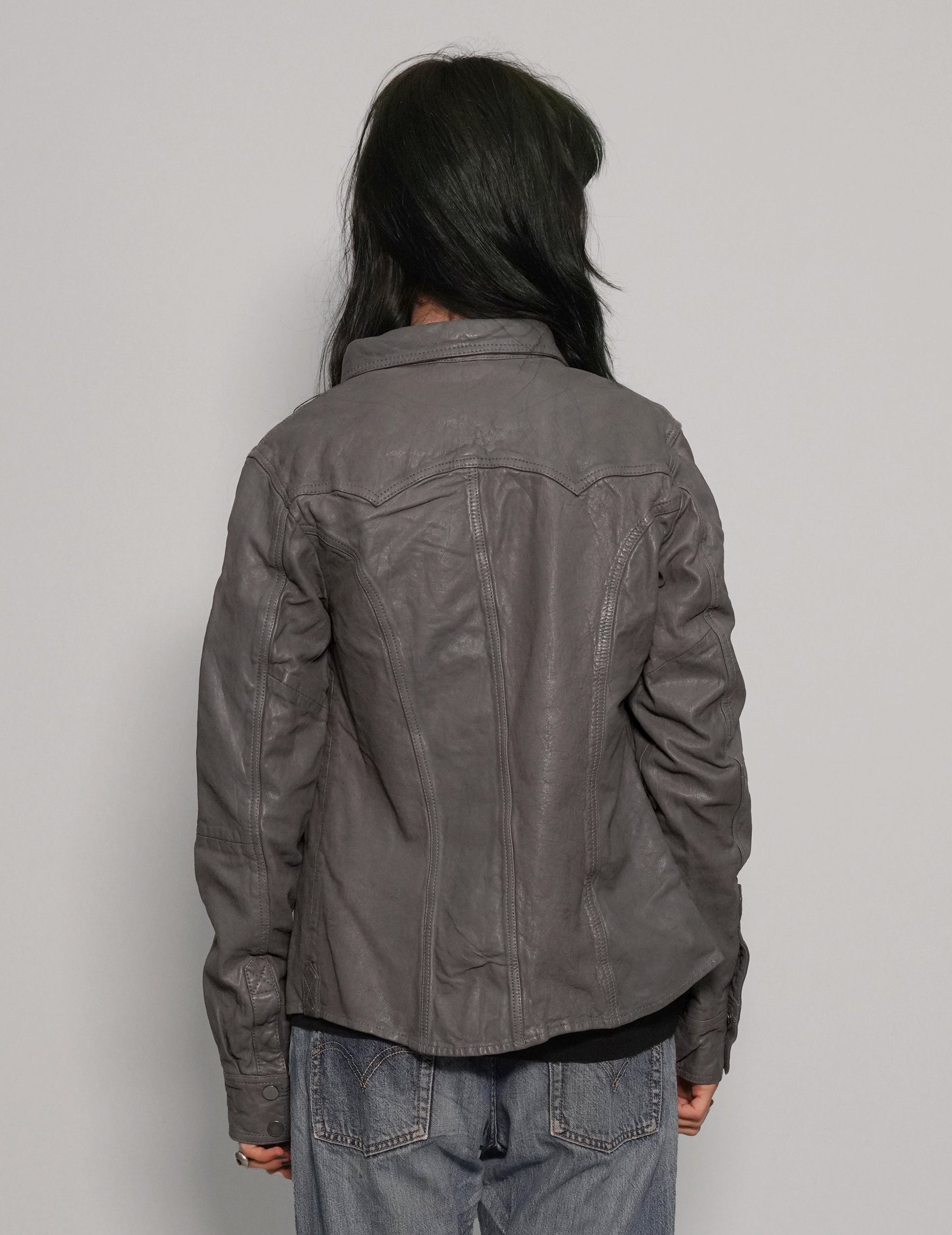 Grey Leather Jacket Immortal