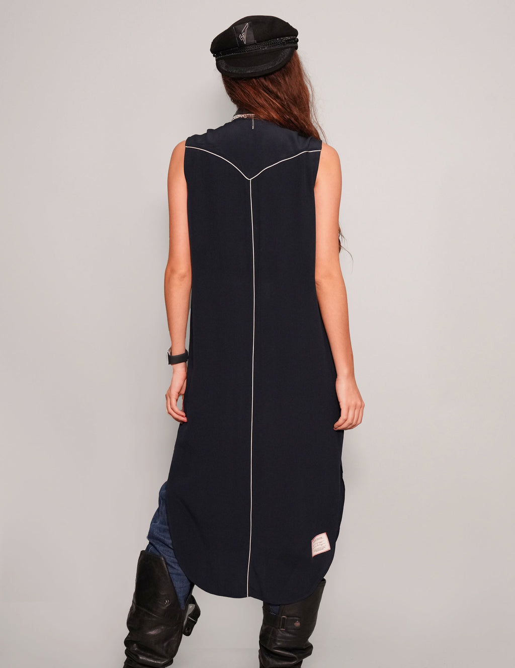 Vintage Silk Western Shirt Dress