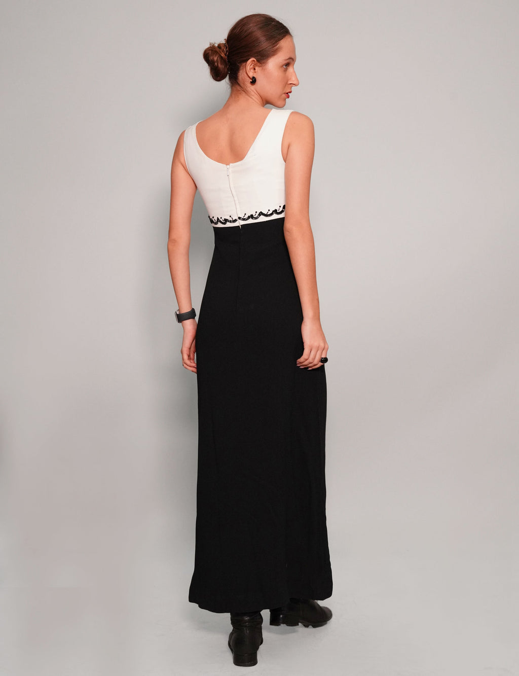 Vintage Two Tone Sequin Ball Gown Dress
