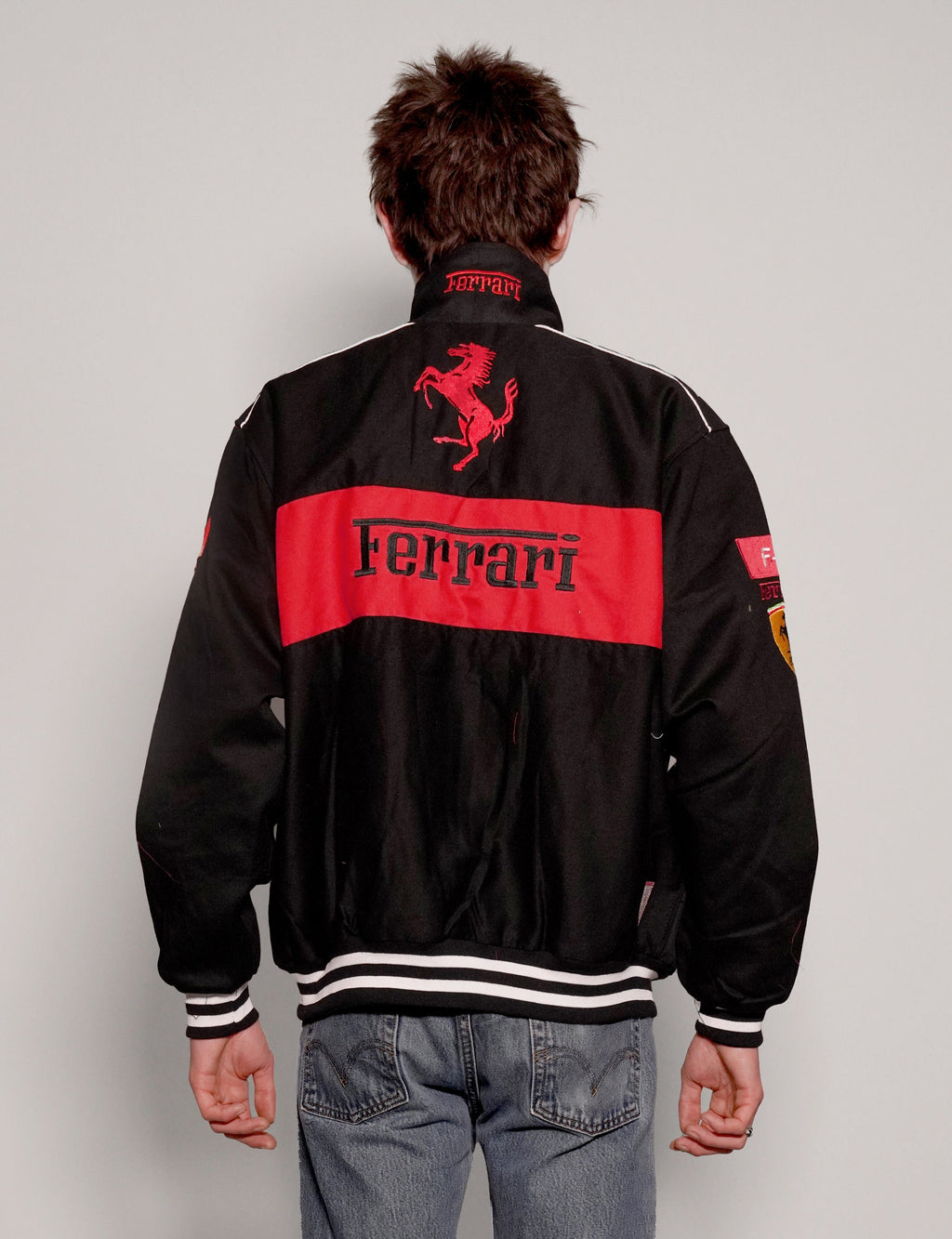 Black High Neck Racing Jacket