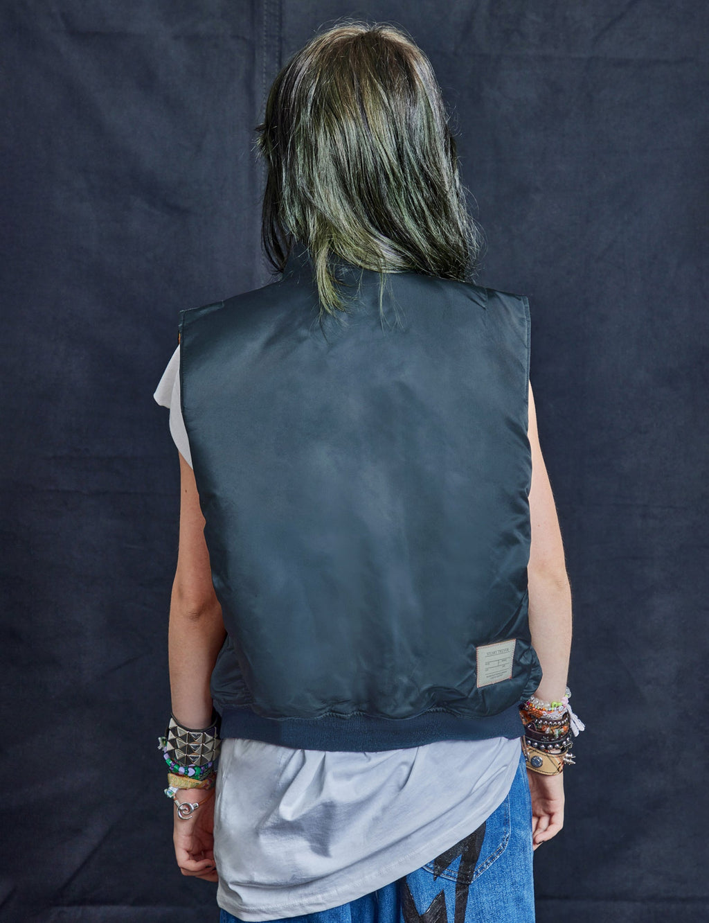 Navy Bomber Gilet Reversible
