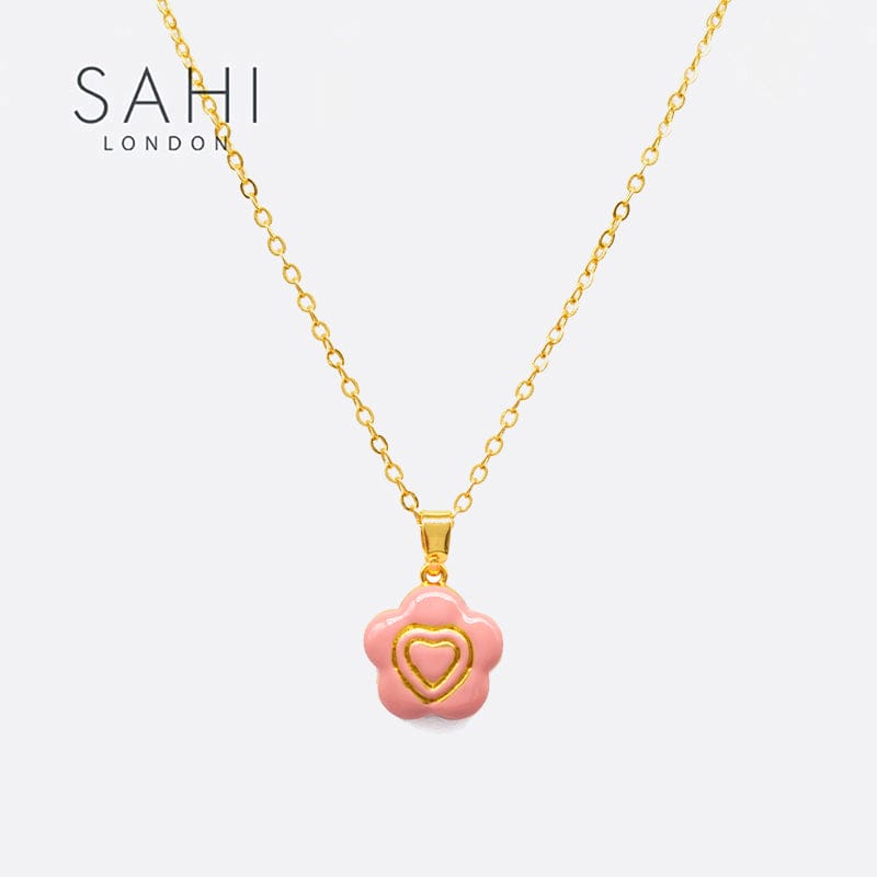Little Flower Flip Pendant Necklace in Gold
