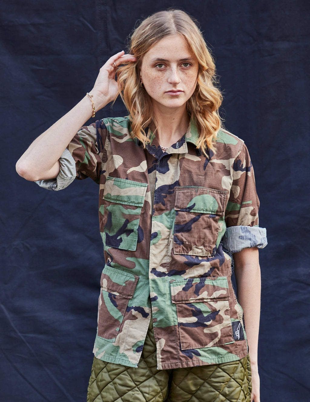 Party Back Shirt Black Lace Camo