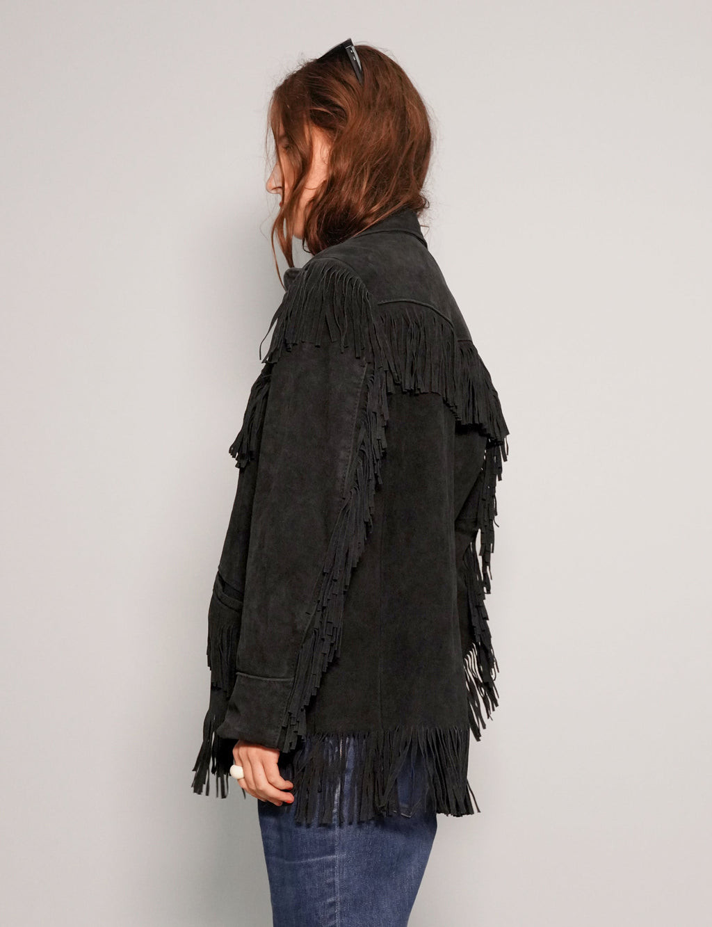 Black Leather Cowgirl Coat