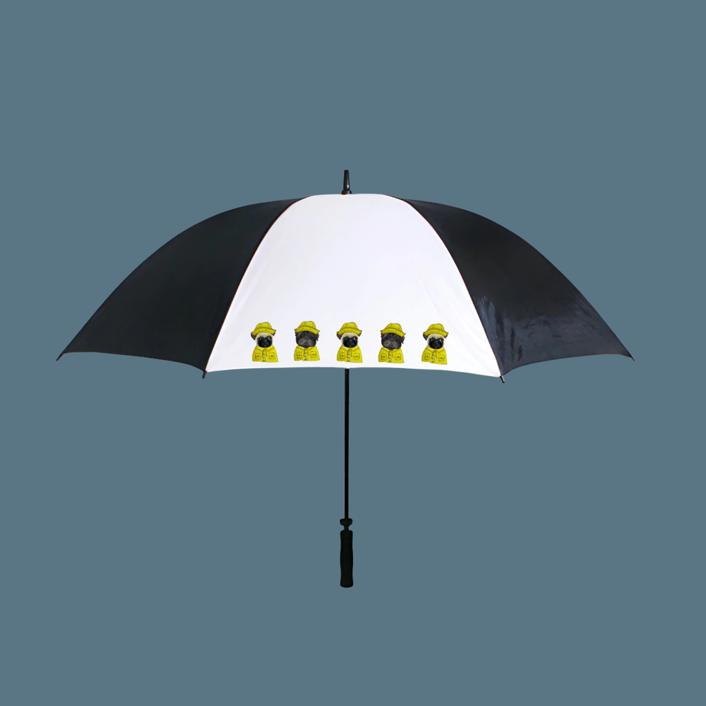 Pug in Raincoat Golf Umbrella