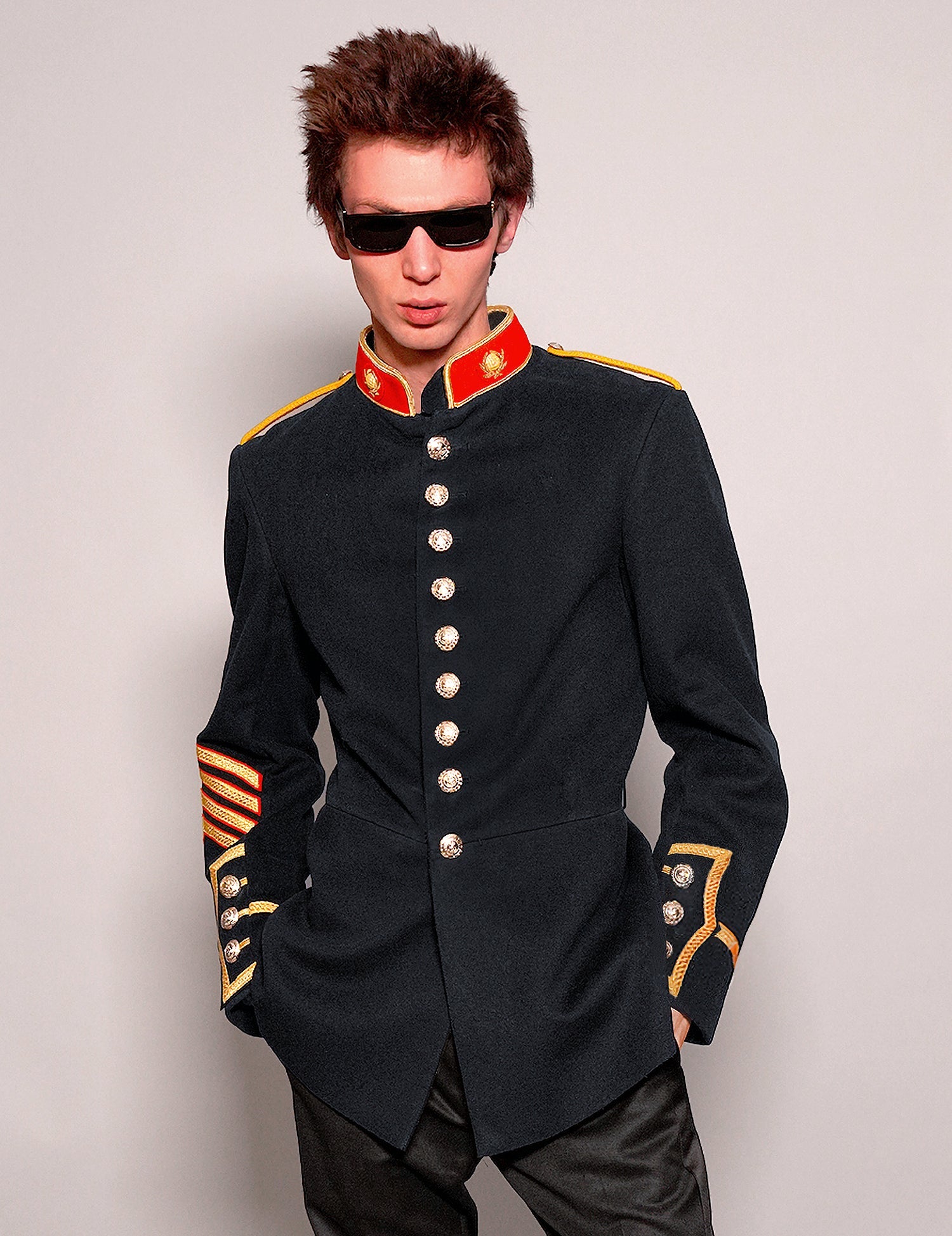 Vintage Royal Marine Band Dress Tunic with Gold Braiding