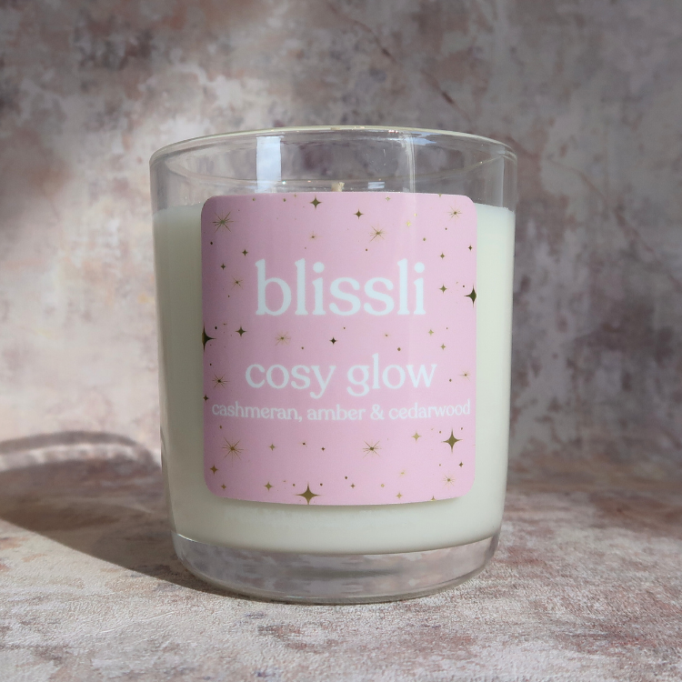 Cosy Glow Cashmeran Amber and Cedarwood Soy Candle 220g