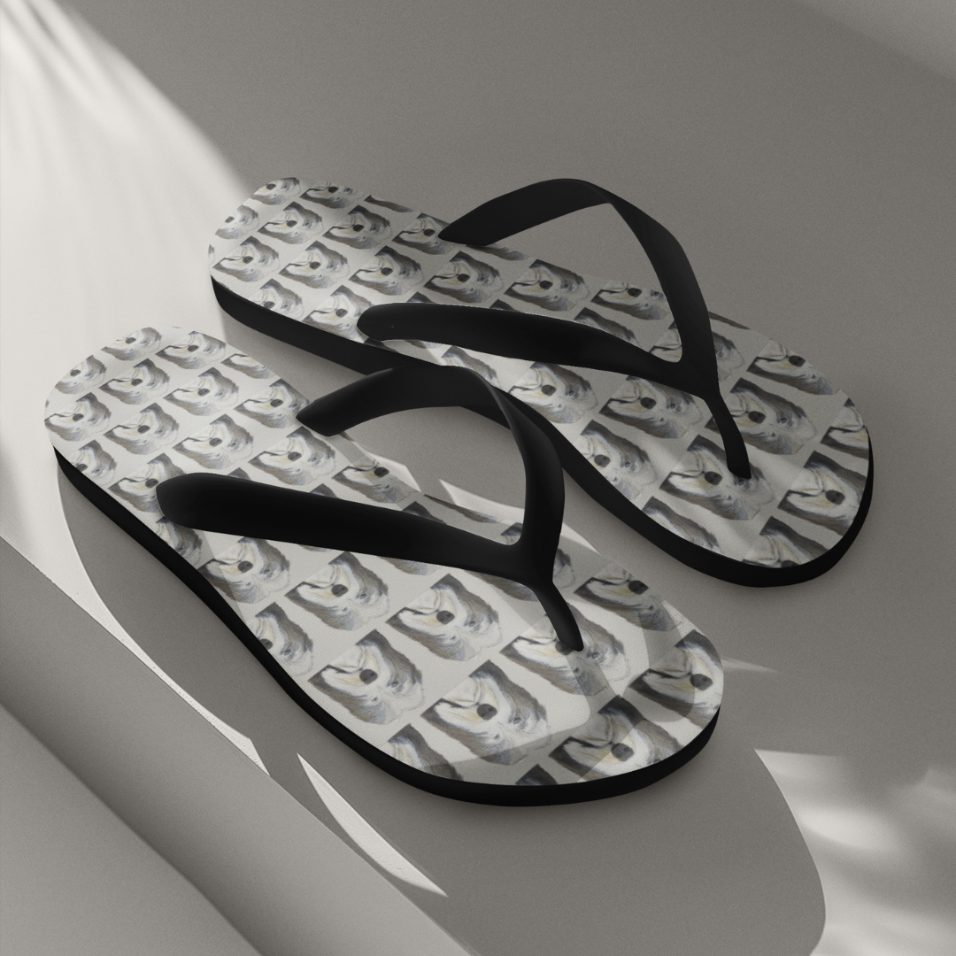 Bearded Collie Flip Flops