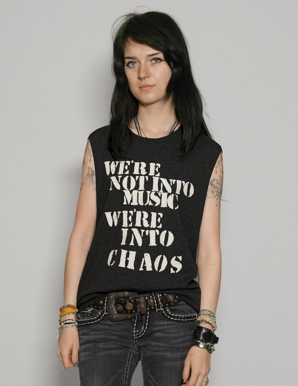 We're Into Chaos Vest in Black