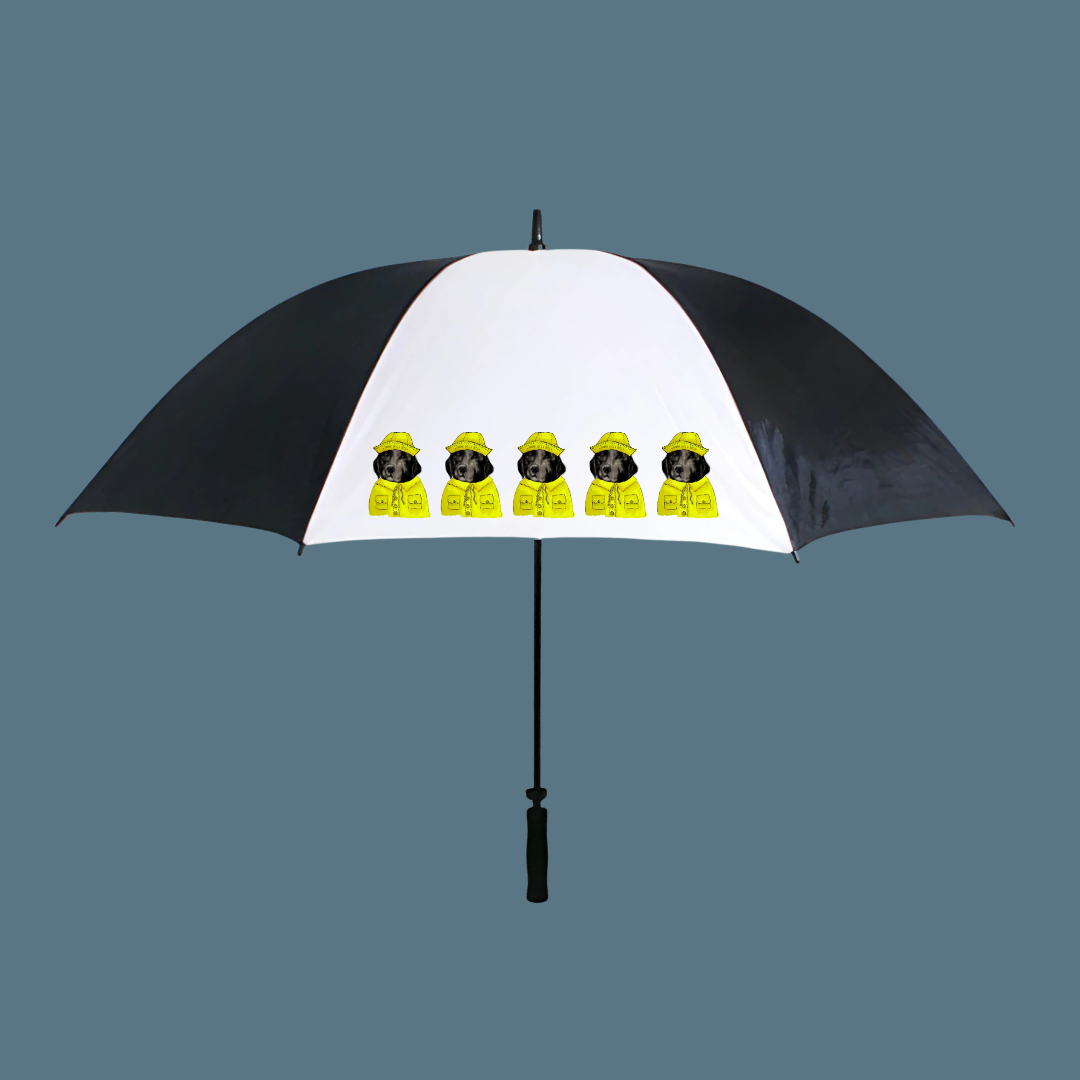 Om Nom Nomnivore Golf Umbrella in Black and White