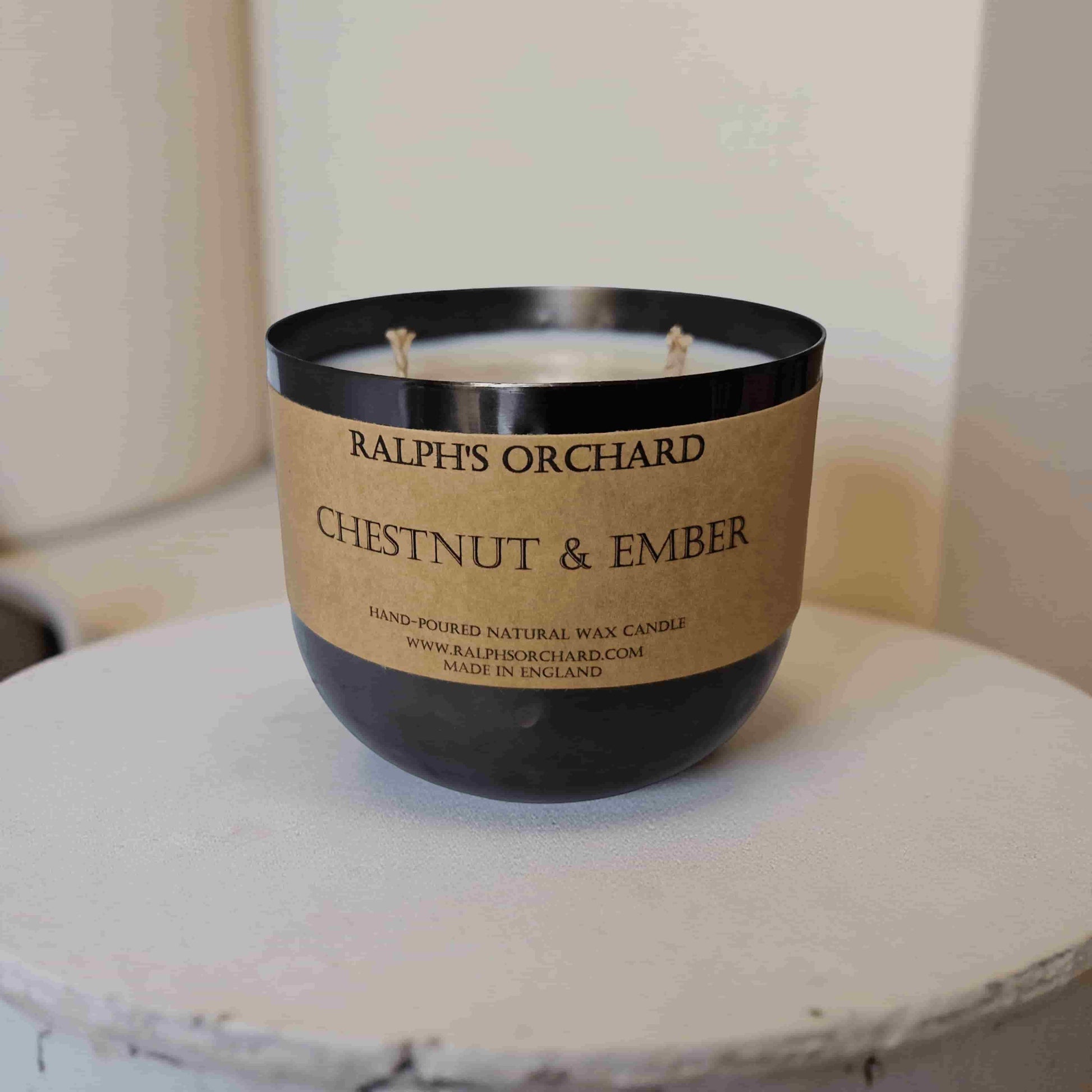 Two Wick Dimpled Black Candle