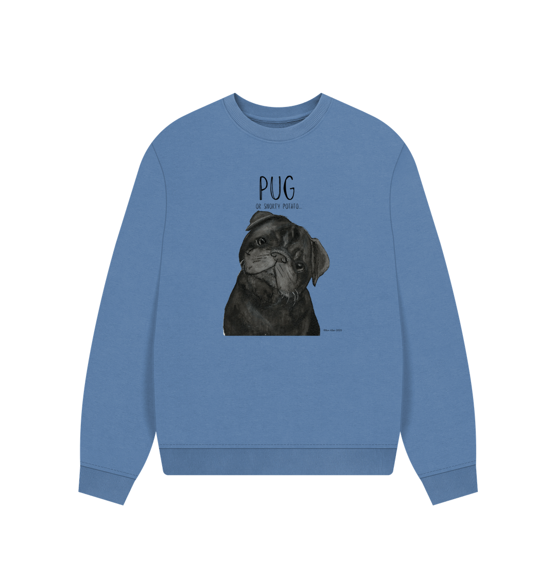 Snorty Potato Oversized Sweatshirt for Pug Lovers